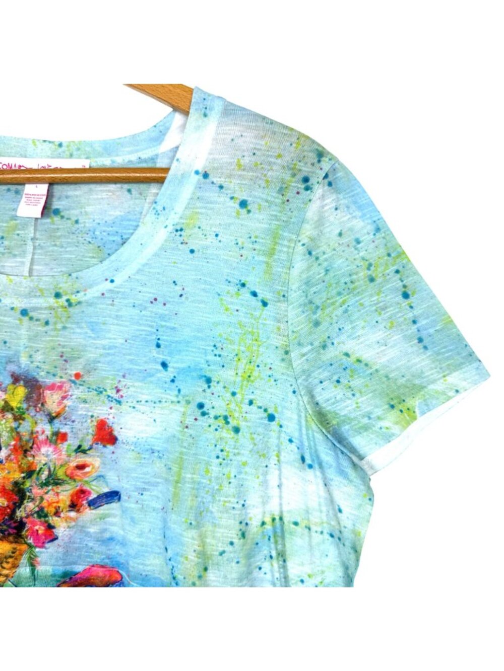 Leoma Lovegrove Women’s Artsy Short Sleeve Top Large Bike Beach Floral Colorful - Picture 4 of 10